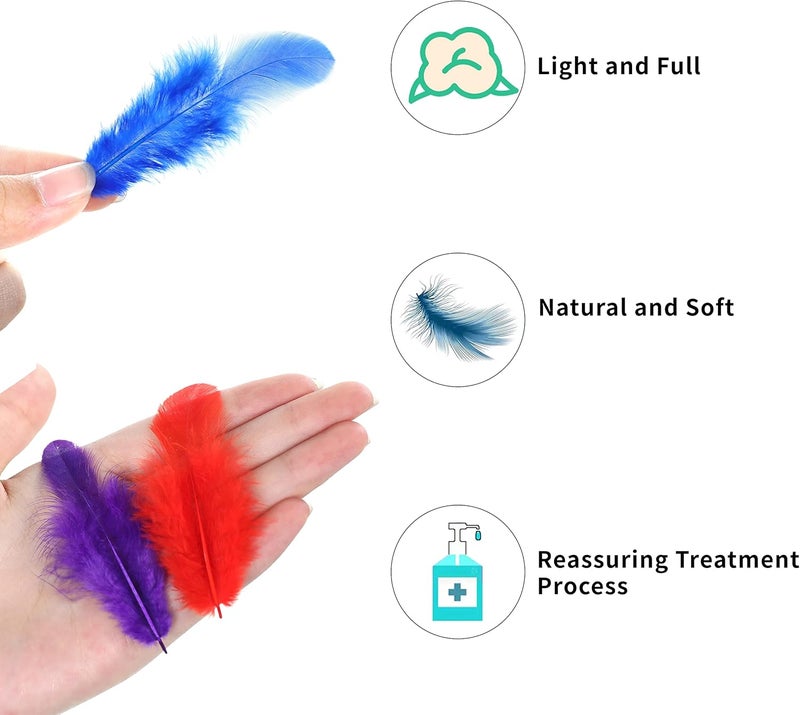 Soarer Colorful Craft Rooster Feathers - 300pcs 3-5inch Colored Feathers Bulk for Kindergarten DIY Crafts,Wedding Home Party Decorations,Dream Catcher Supplies(Rooster Colorful) - Image 4